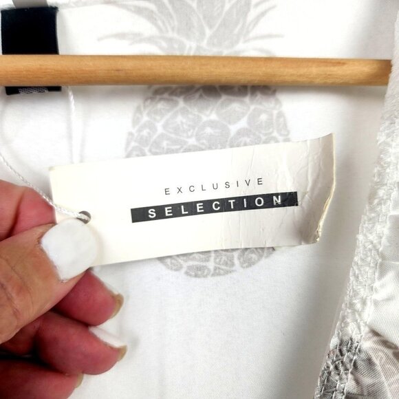 CBR Pineapple Print Pullover Blouse Ruffled Collar Women's Small - Picture 6 of 14